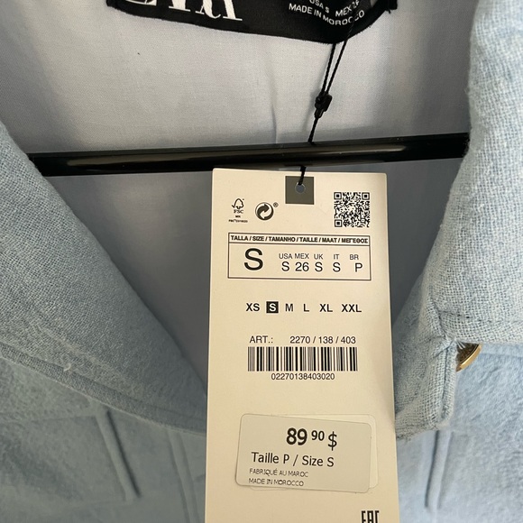 Blue Zara Blazer Jacket - Picture 3 of 4